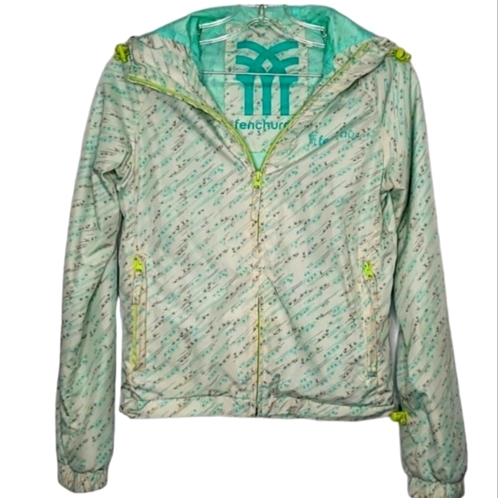 Fenchurch Hooded Windbreaker Shell Spring Jacket Mesh Mint Lining Women's XS